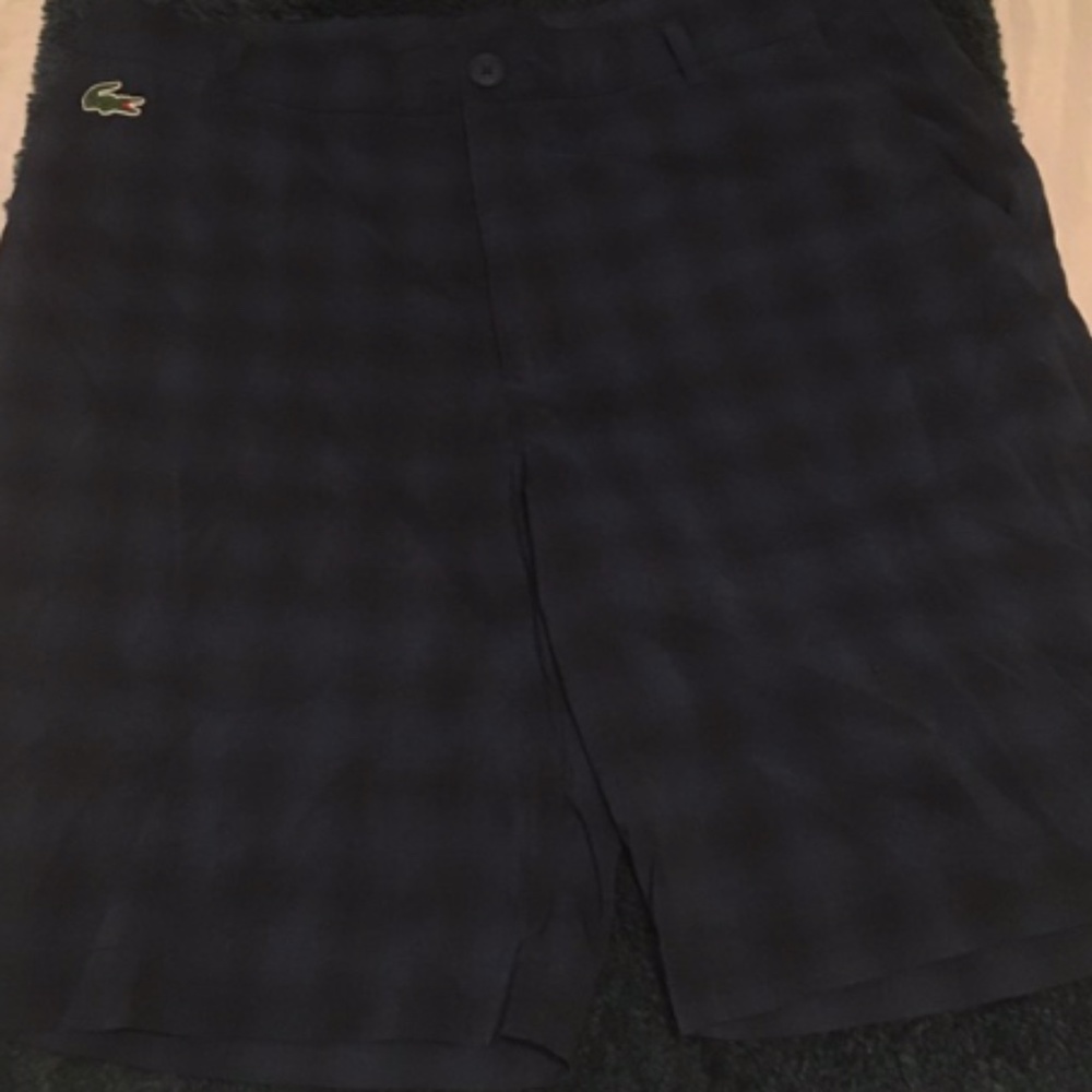 New Lacoste Sport Blue Plaid Shorts (33)